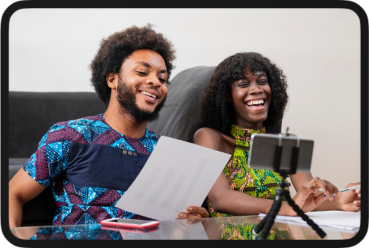 Person watching video on phone
